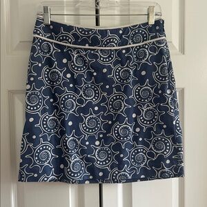 Vineyard Vines Navy and White Paisley Skirt